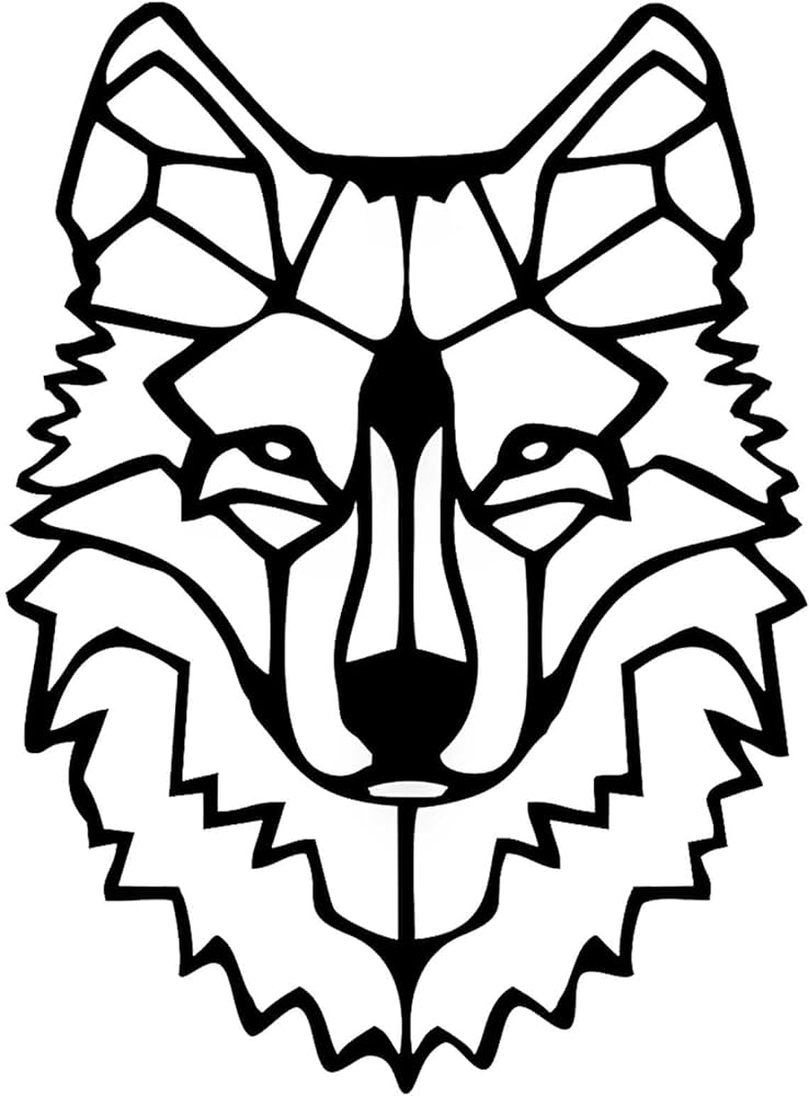 Wolf head metal wall art geometric figure decor metal wall hanging yard signs d wall silhouette for home metal wall decor home kitchen