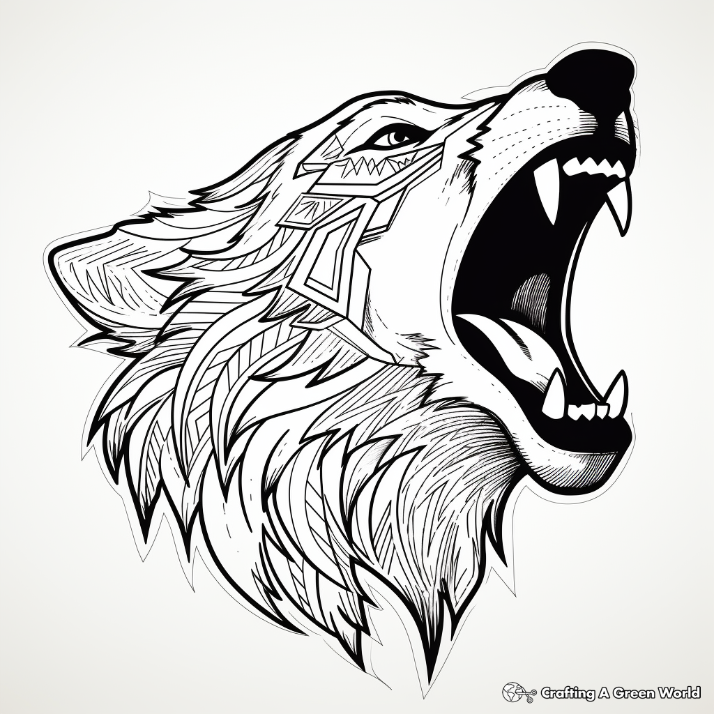 Wolf head coloring pages