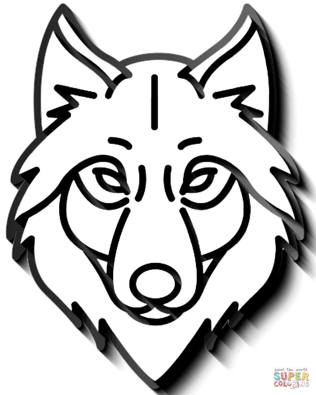 Tribal wolf head coloring page free printable coloring pages