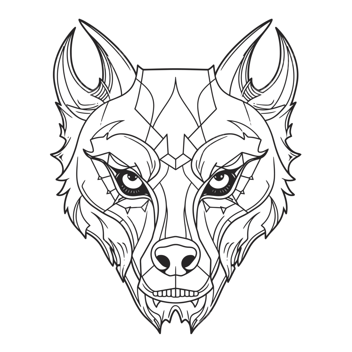An image of a wolf head coloring page outline sketch drawing vector wolf drawing wing drawing ring drawing png and vector with transparent background for free download