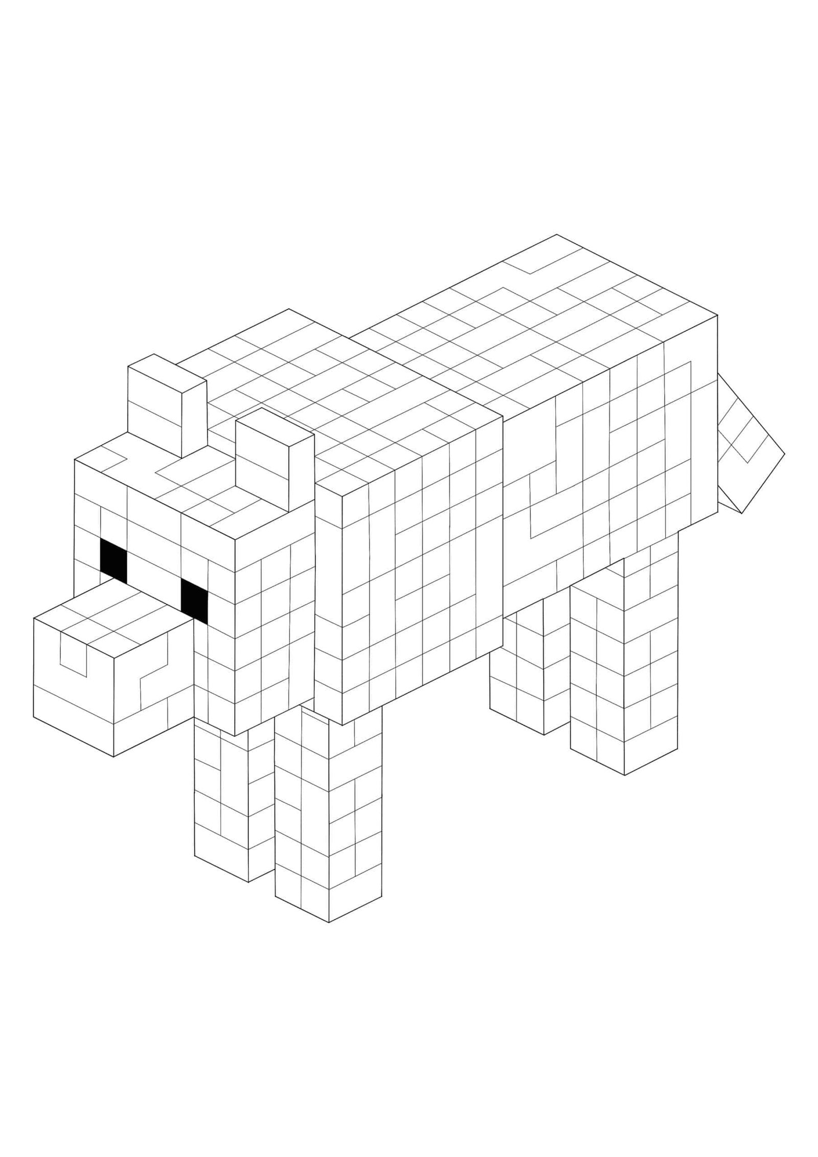 Minecraft wolf coloring pages