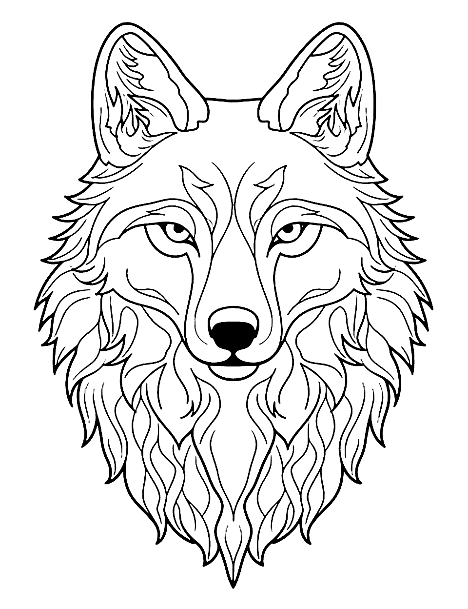 Wolf coloring pages free printable sheets