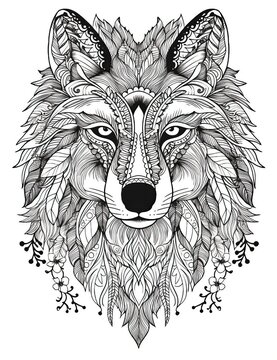 Mandala wolf images â browse photos vectors and video