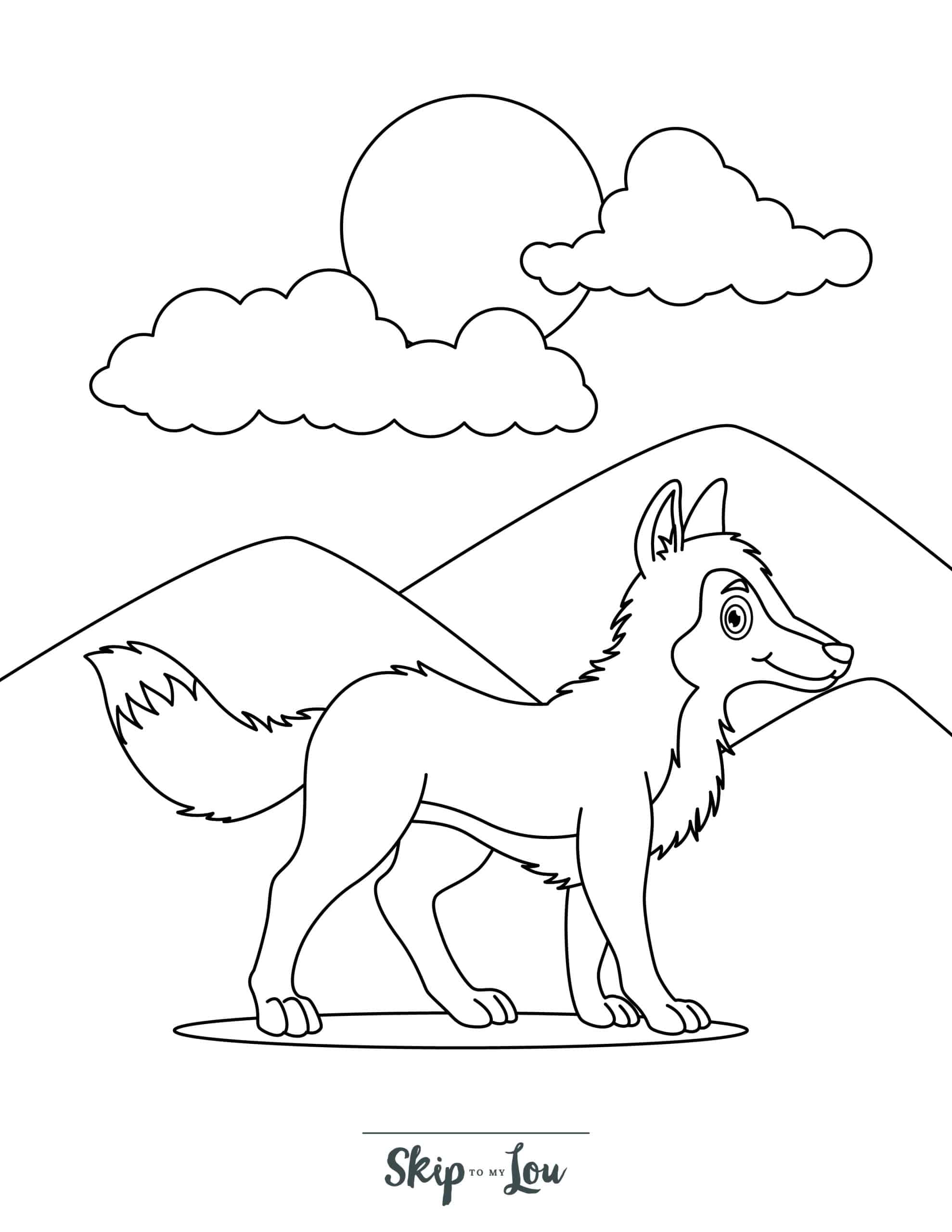 Free printable wolf coloring pages for kids skip to my lou