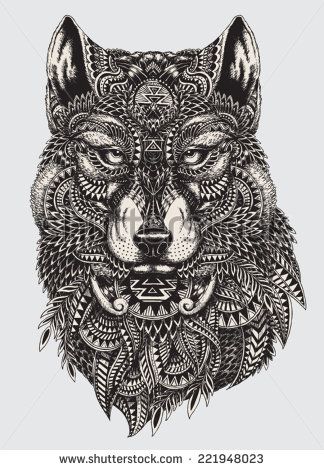 Tattoo designs images stock photos vectors shutterstock wolf illustration abstract wolf wolf tattoo meaning