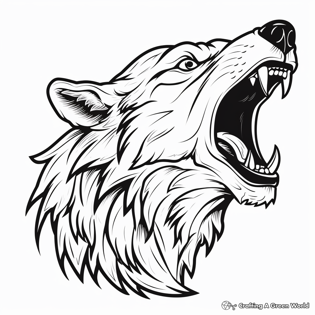 Wolf head coloring pages