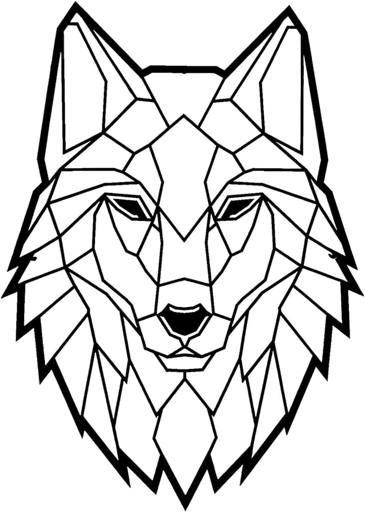 Wolf metal wall deration geometry animal metal wall der metal art home wall hanging d wall silhouette for yard fence garden home kitchen