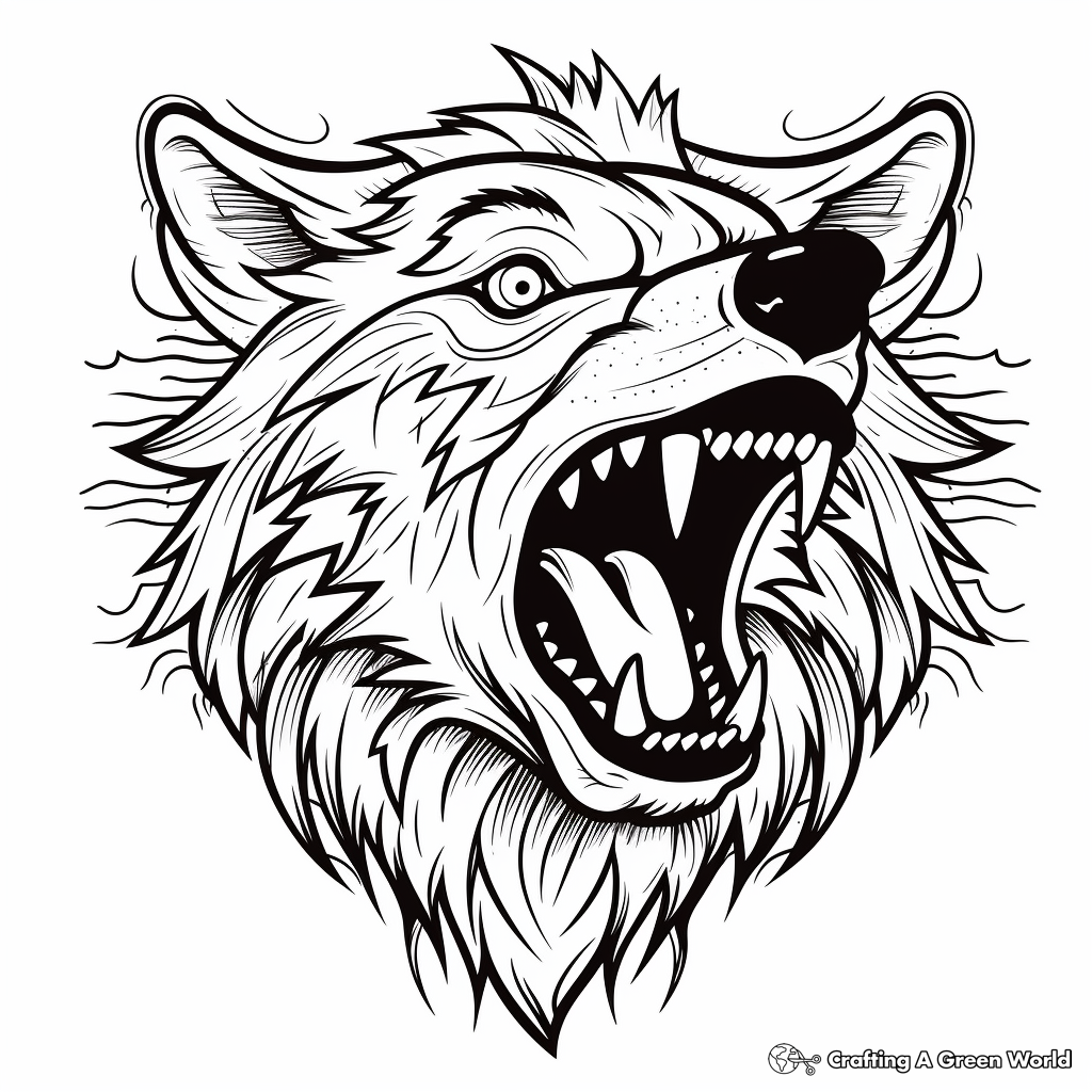 Wolf head coloring pages