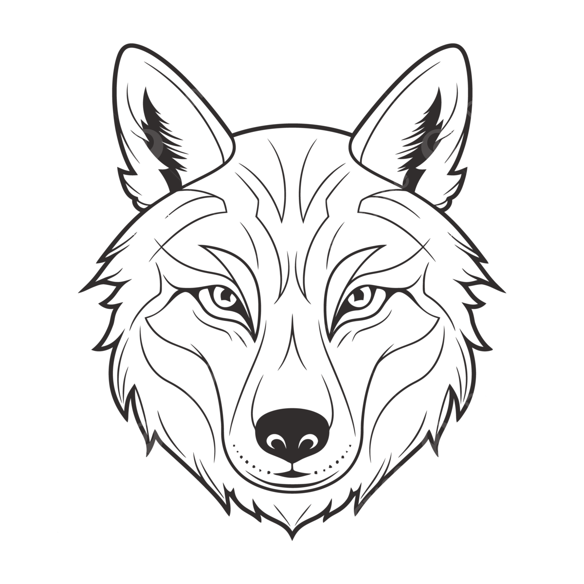 Wolf head coloring book png transparent images free download vector files