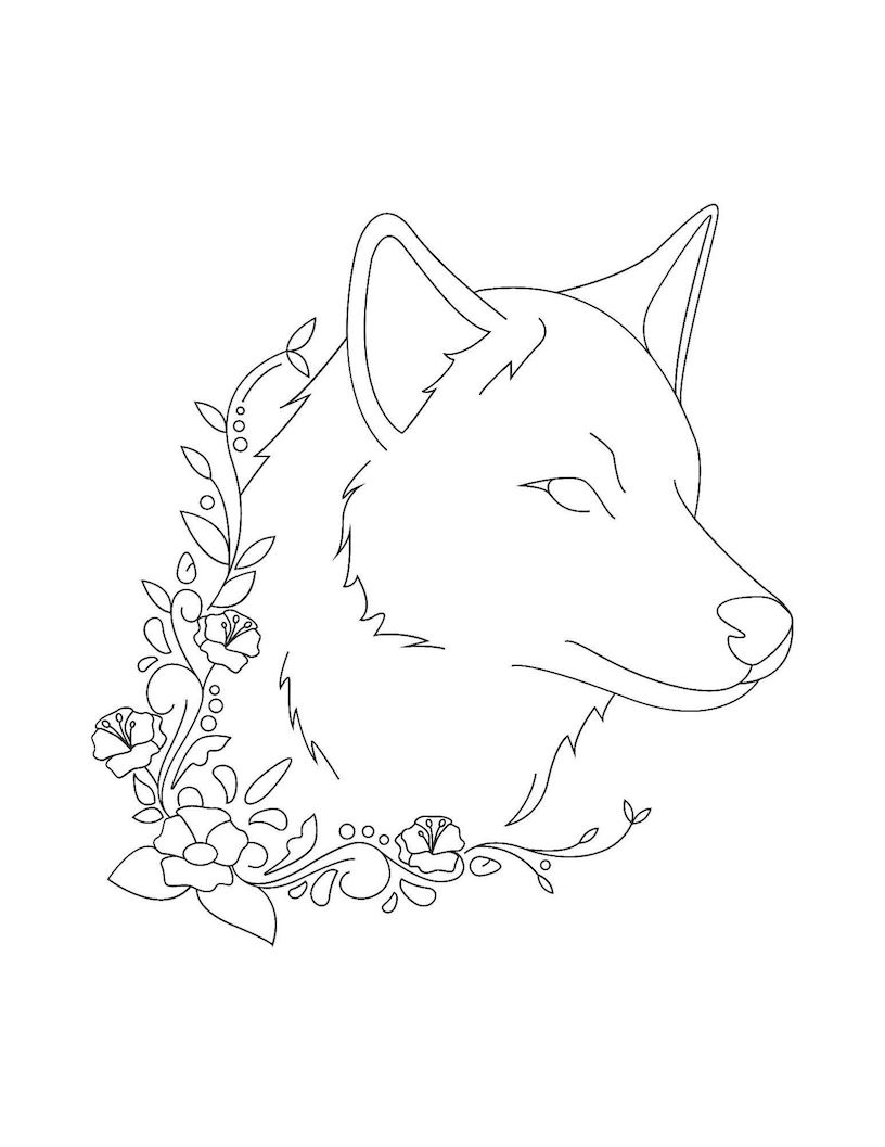 Majestic wolf coloring pages for kids and adults