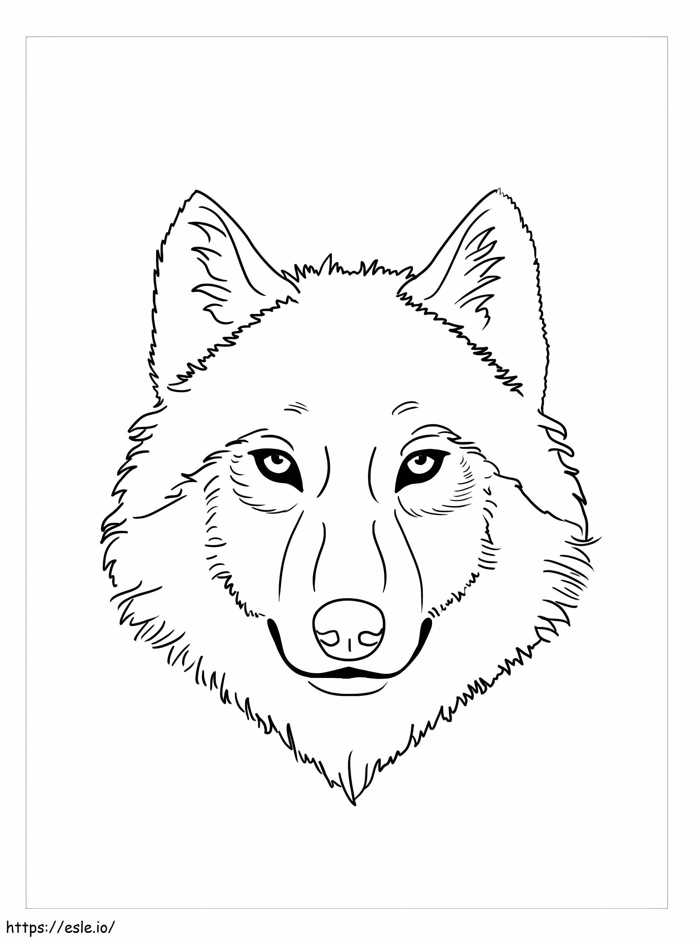 Wolf face coloring page