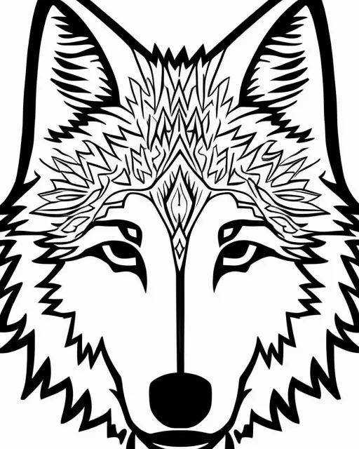 Wolf coloring book full size page