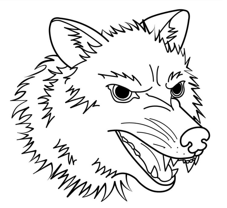 Wolf head coloring page