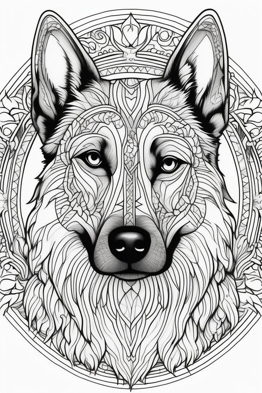 Wolf face logo line art