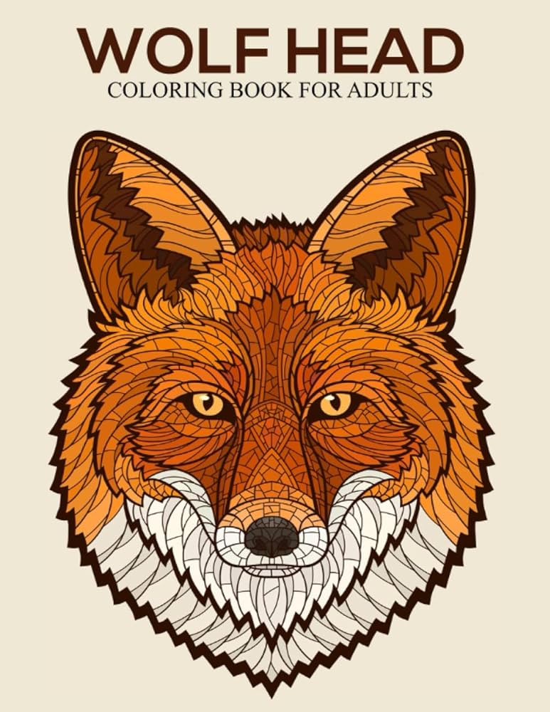 Wolf head coloring book for adults wolf head coloring book for adults men women old kids girls boys teens publishing hasifa books