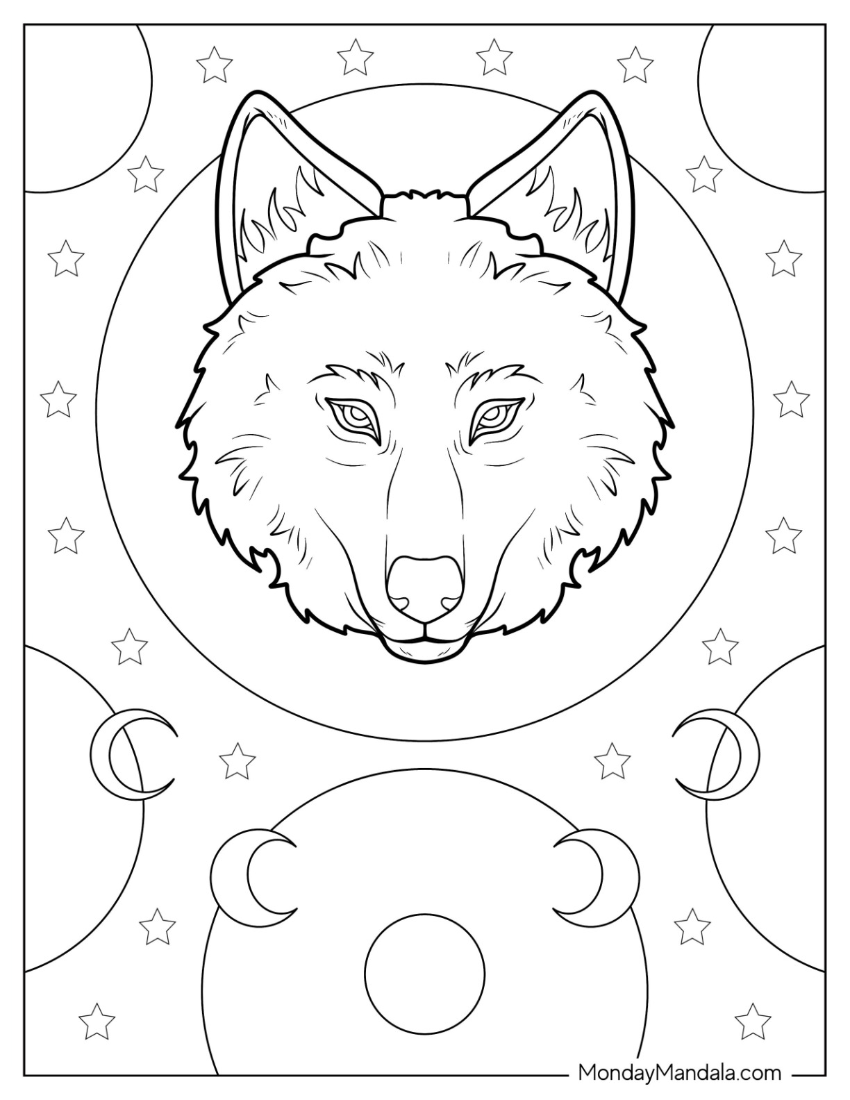 Wolf coloring pages free pdf printables