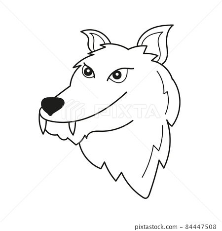 Simple coloring page wolf head to be colored