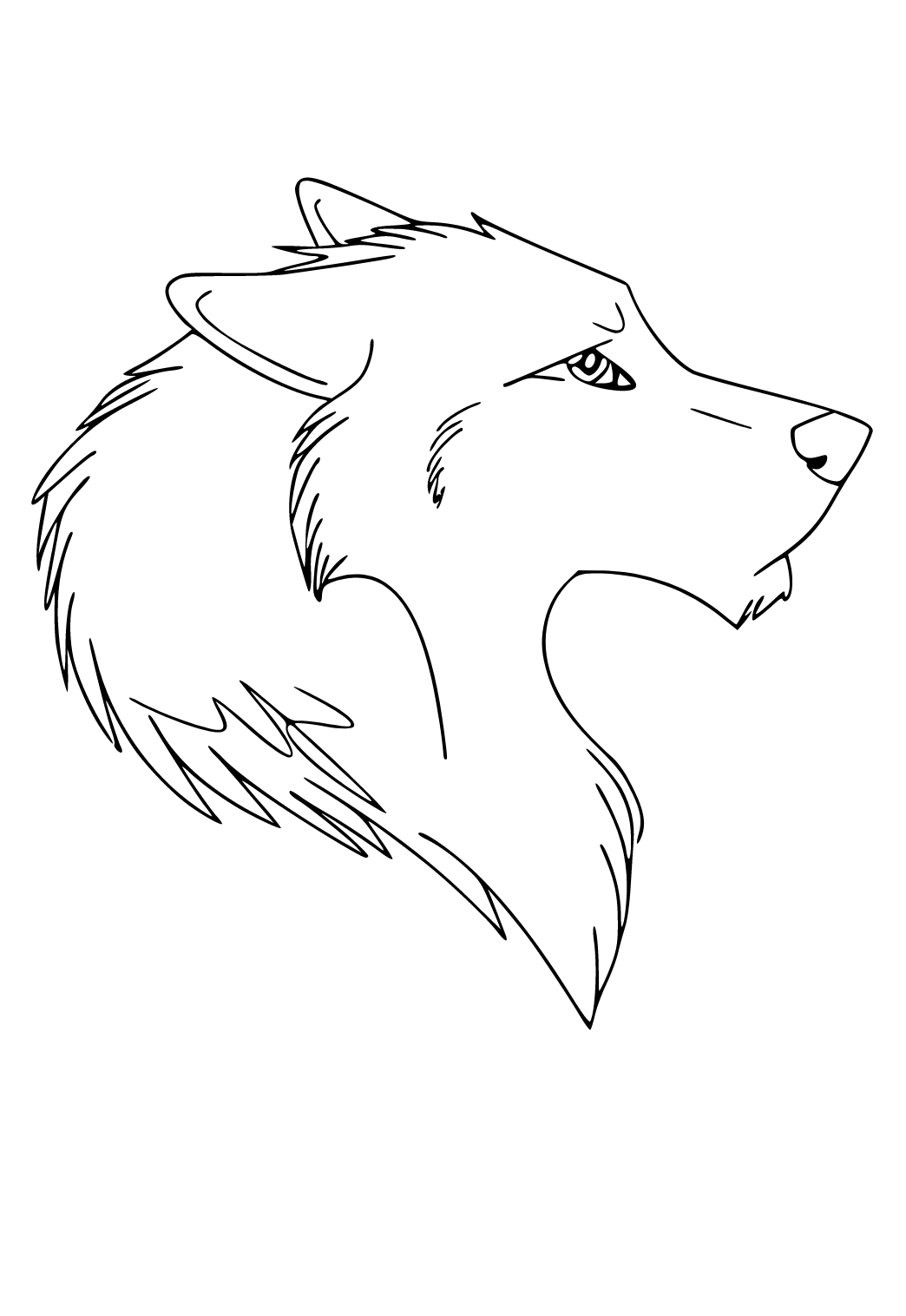 Free printable wolf head coloring page for adults and kids