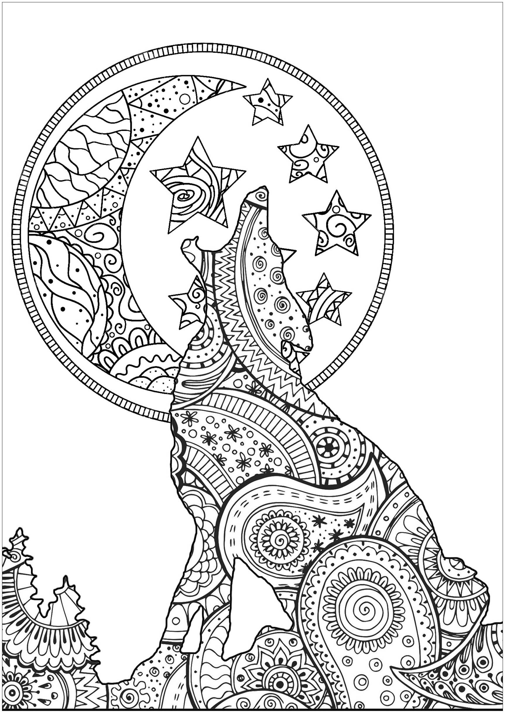 Zentangle wolf