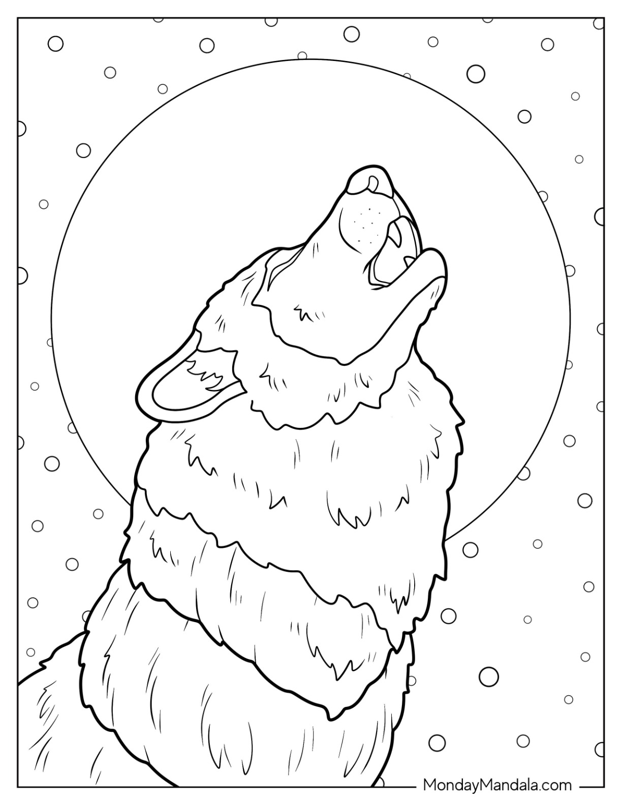 Wolf coloring pages free pdf printables