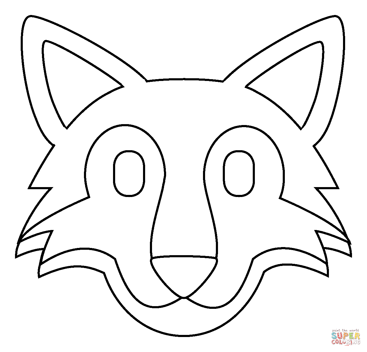 Wolf face emoji coloring page free printable coloring pages