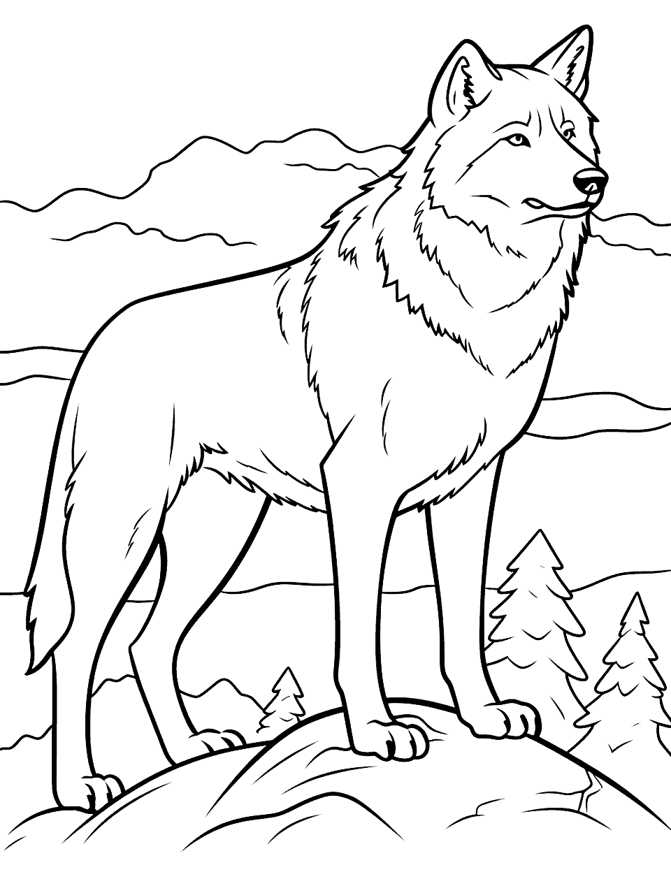 Wolf coloring pages free printable sheets