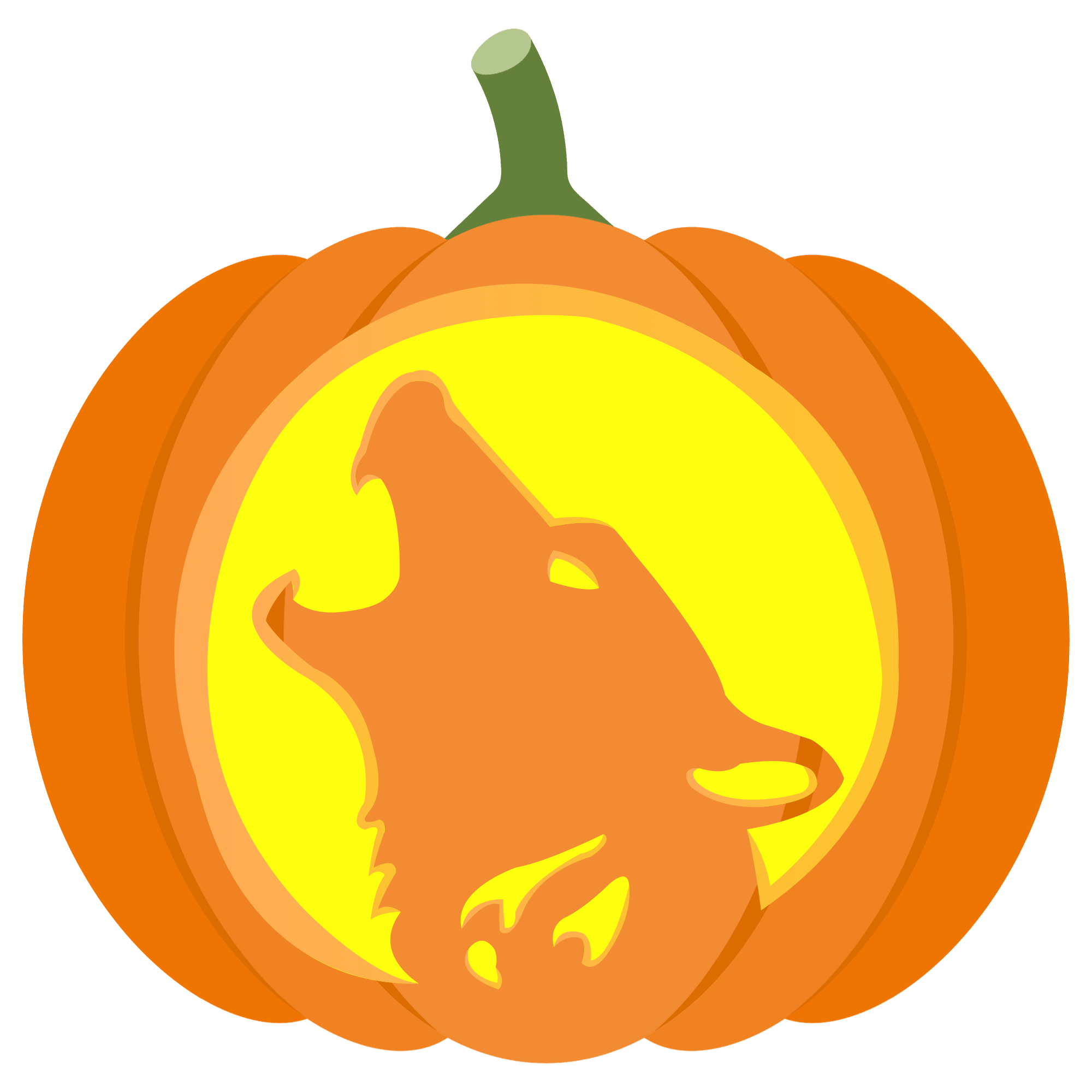 Wolf pumpkin stencil free printable papercraft templates