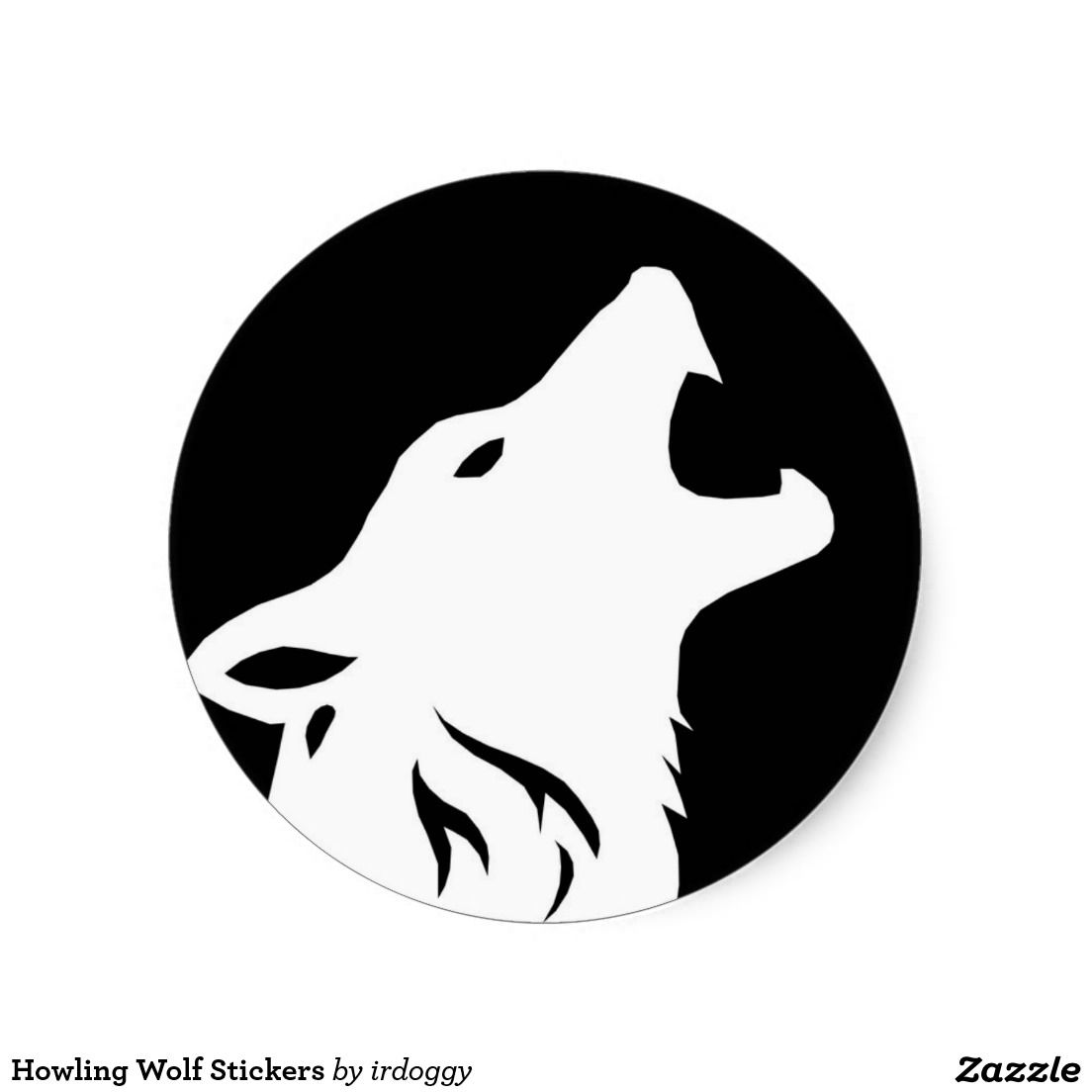 Howling wolf stickers zazzle pumpkin stencil pumpkin carving patterns halloween pumpkin stencils