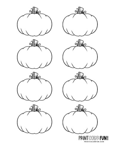 Small pumpkin printables to cut color craft for autumn fun in several tiny sizes at