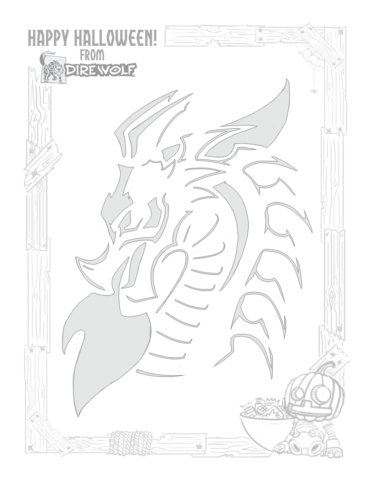 Direwolf nictotraxian free pumpkin stencil