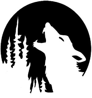 Spooky halloween wolf stencil for pumpkin carving