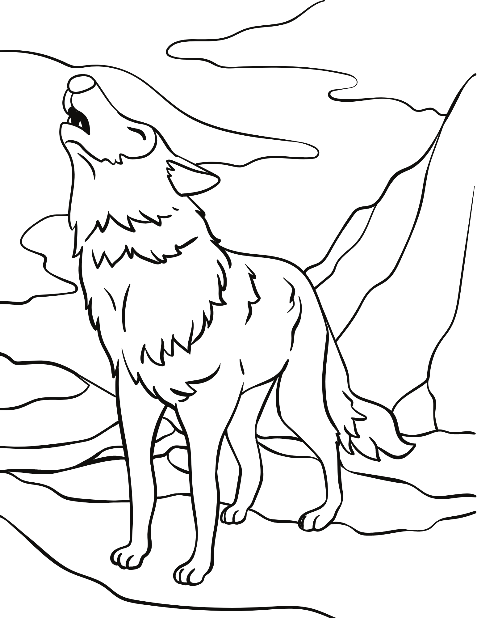 Wild and wonderful wolf coloring pages for kids and adults