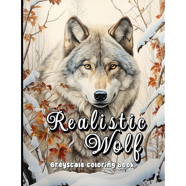 Realistic wolf greyscale coloring book beautiful and unique designs for adults to color relax and enjoy silverlance janeparis books