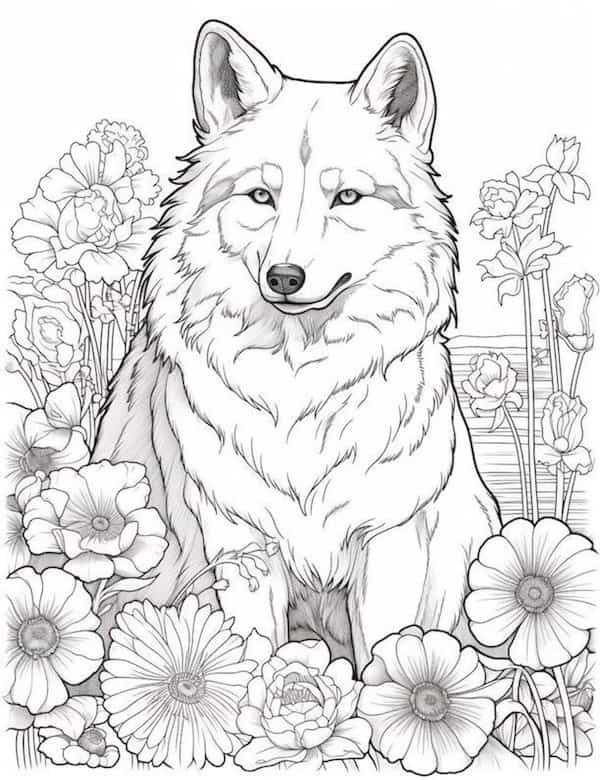 Majestic wolf coloring pages for kids and adults dog coloring book animal coloring books cute coloring pages