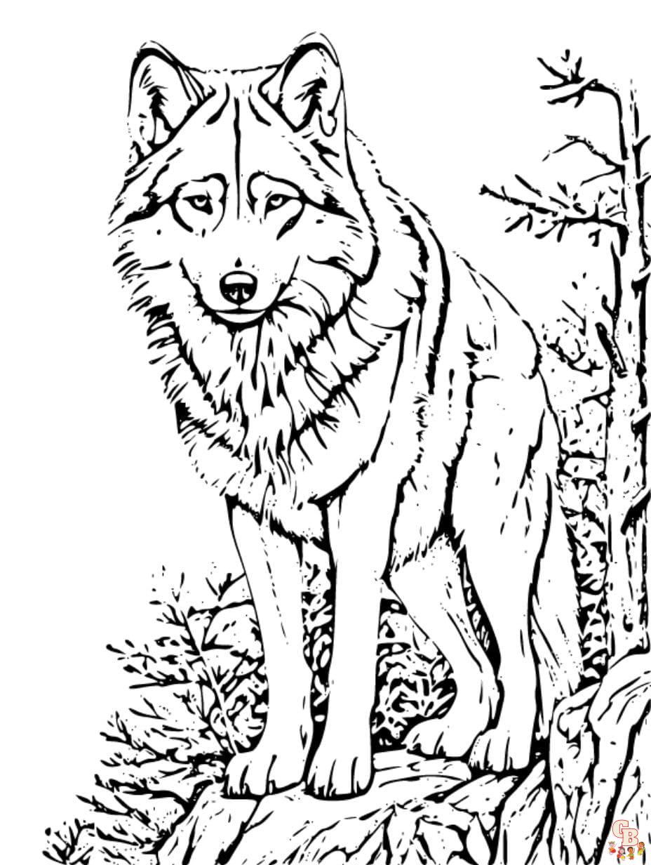 Printable wolf coloring pages free for kids and adults