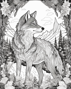 Printable wolf pages for kids and adults