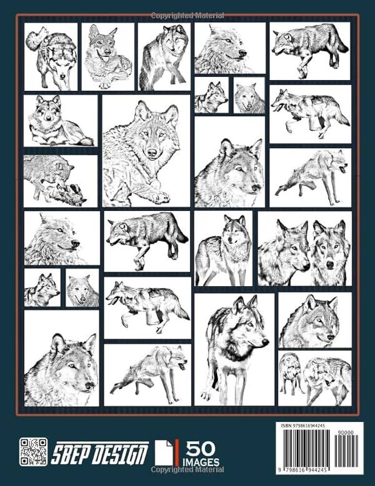 Wolves adults coloring book beautiful realistic drawings wolf coloring pages for adults relaxation volume x in design sbep books