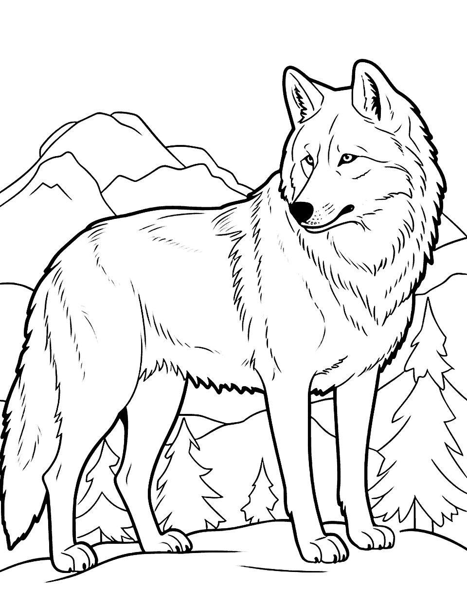 Wolf coloring pages free printable sheets