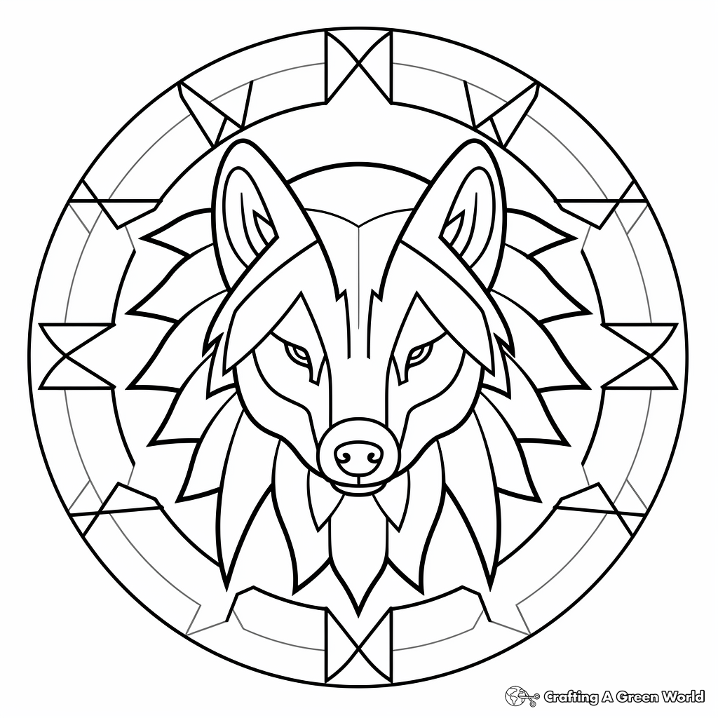 Wolf mandala coloring pages