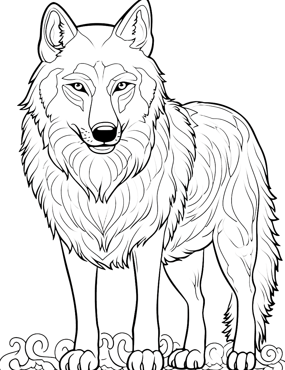 Wolf coloring pages free printable sheets