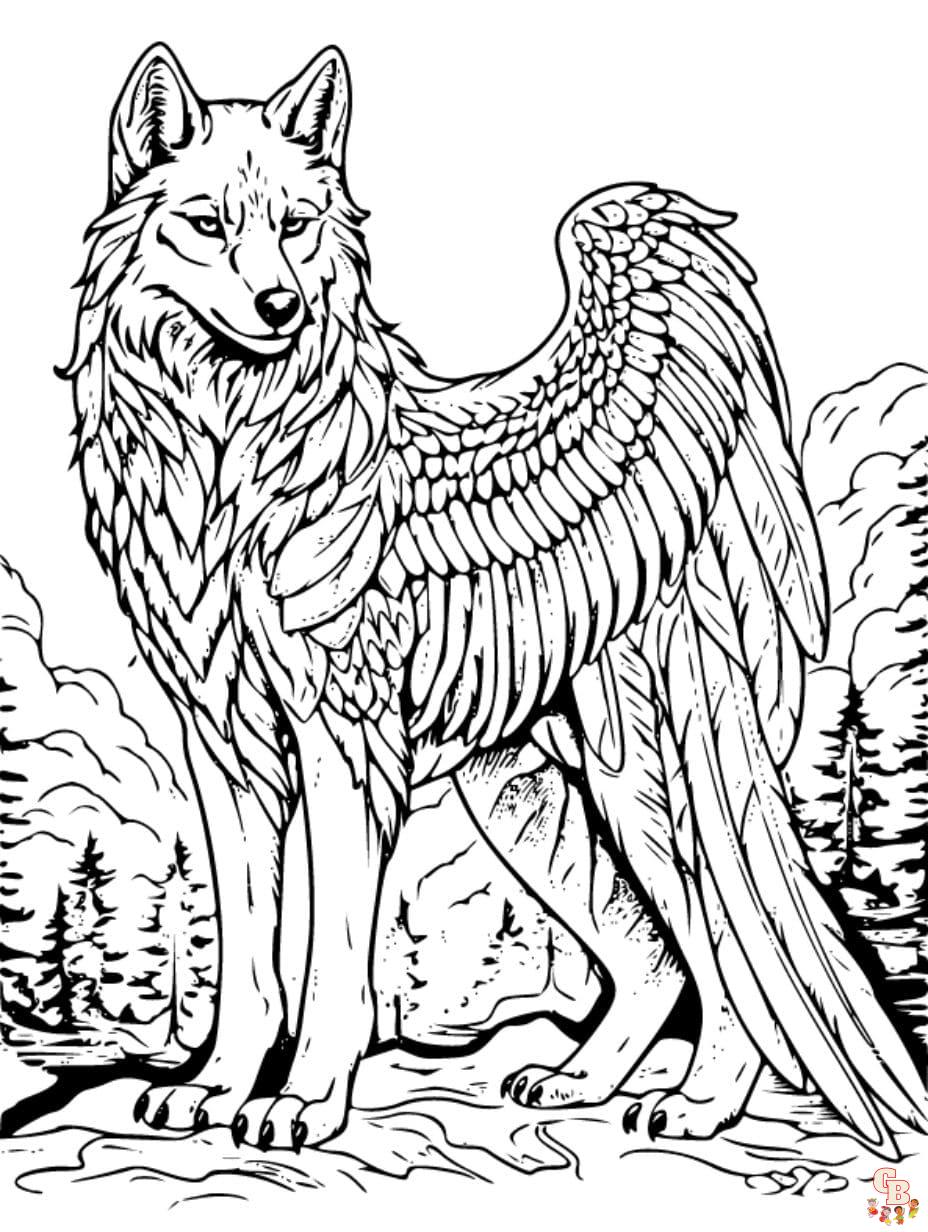 Printable wolf coloring pages free for kids and adults