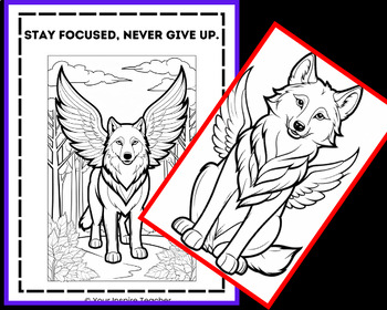 Wolf with wings coloring pages