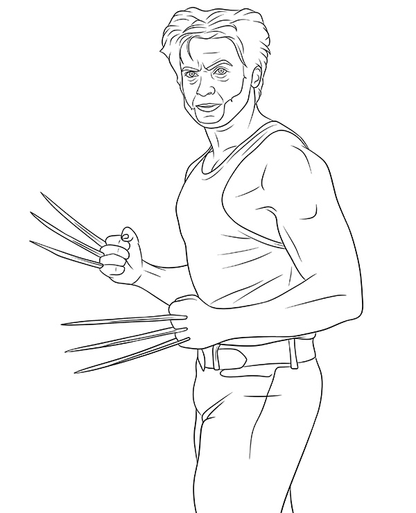 Wolverine coloring page hugh jackman