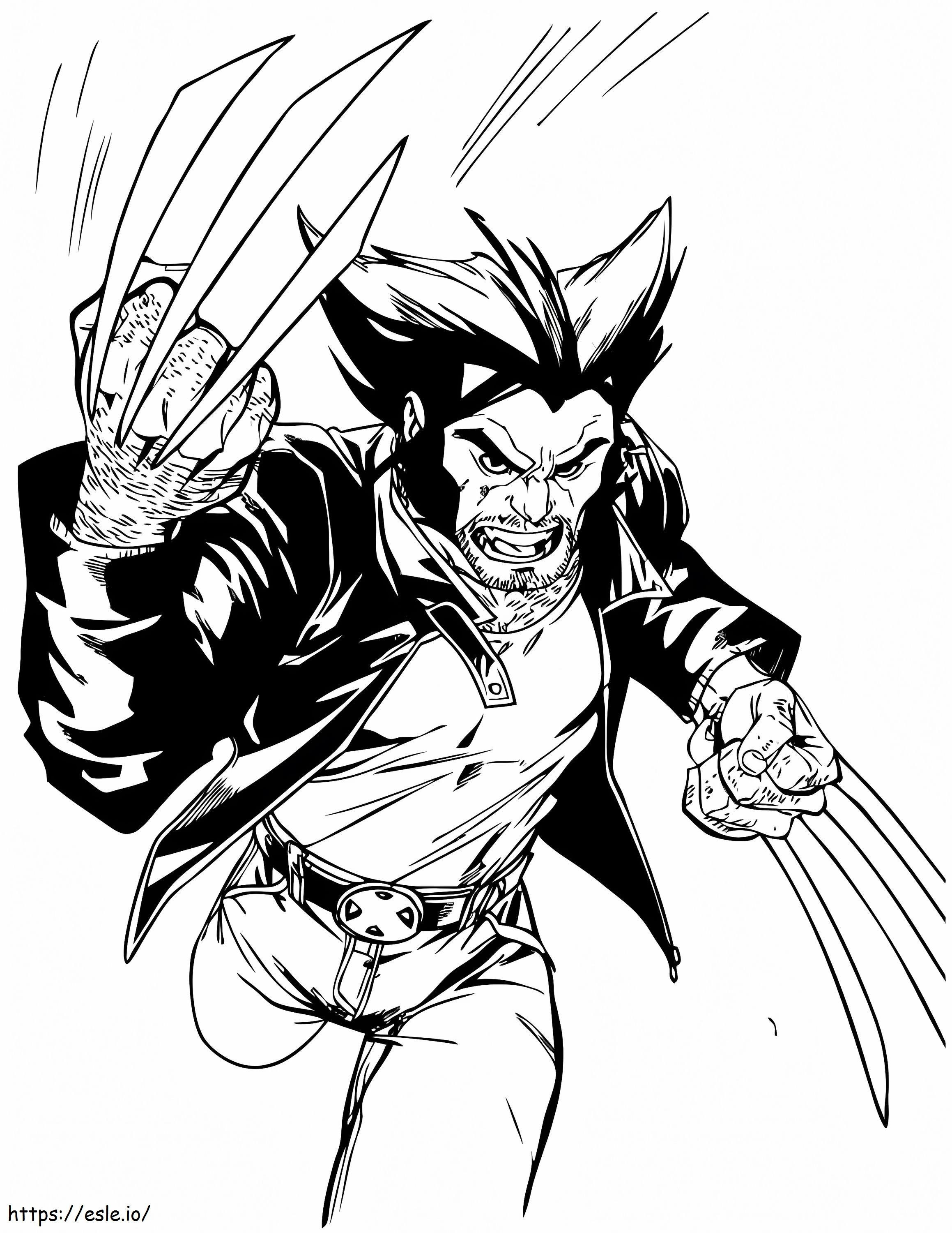 Wolverine running coloring page