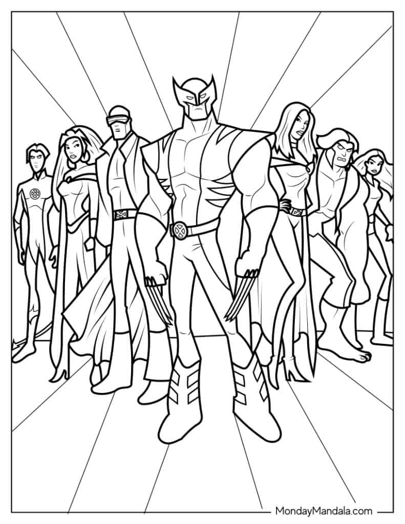 Wolverine coloring pages free pdf printables