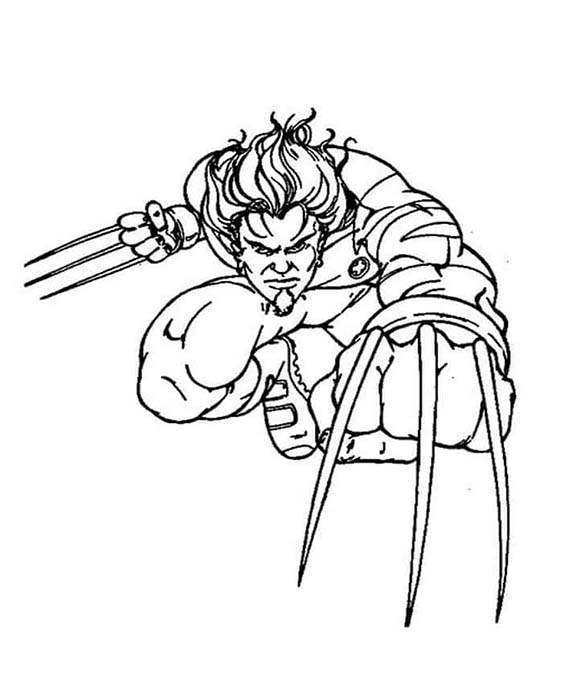 Free easy to print wolverine coloring pages