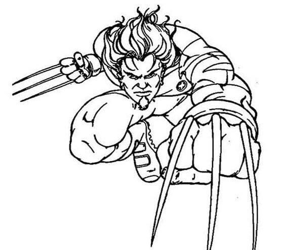 Free easy to print wolverine coloring pages