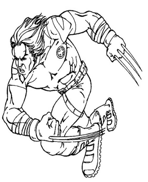 Free easy to print wolverine coloring pages