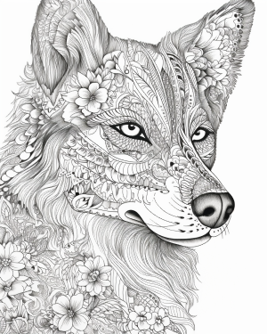 Printable wolf pages for kids and adults