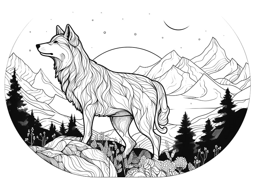 Wolf coloring pages